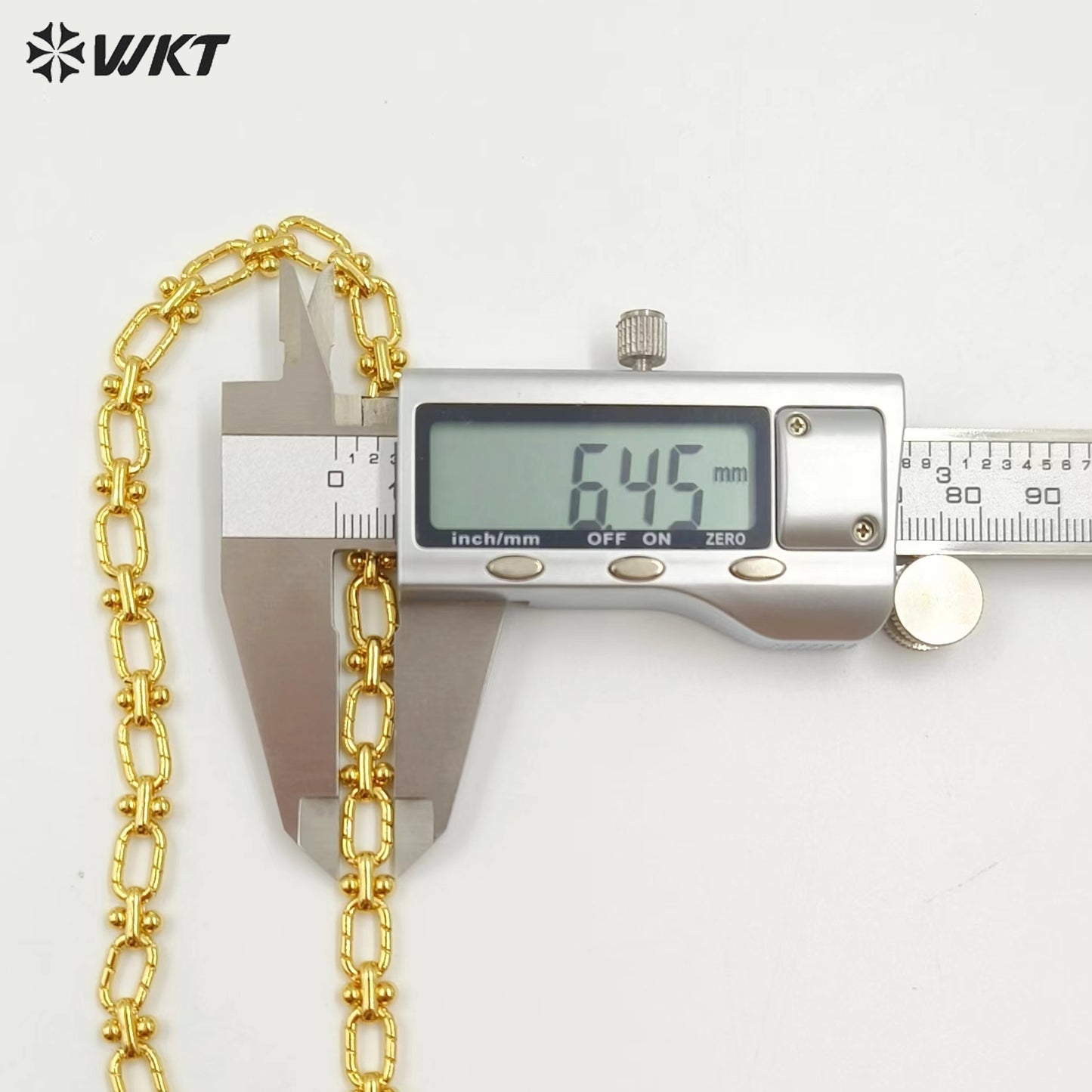 WT-BC219 Hand Made New Design 18K Real Gold Plated Yellow Brass Embossed Jewelry Chain Sell by Meter for Necklace Bracelet Parts