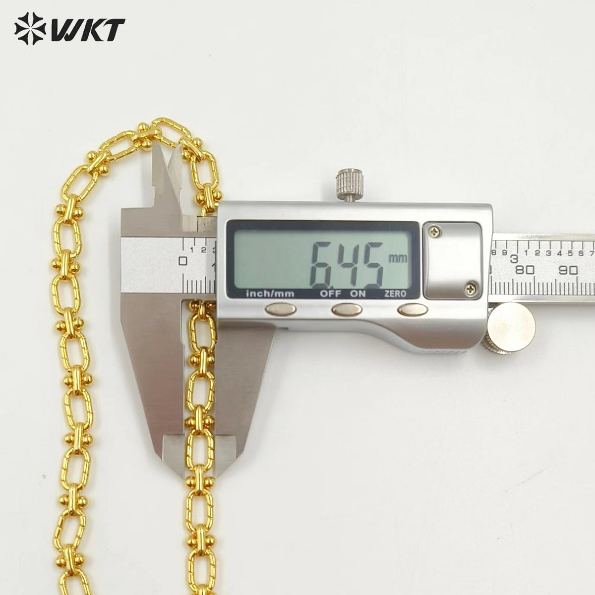 WT-BC219 Hand Made New Design 18K Real Gold Plated Yellow Brass Embossed Jewelry Chain Sell by Meter for Necklace Bracelet Parts