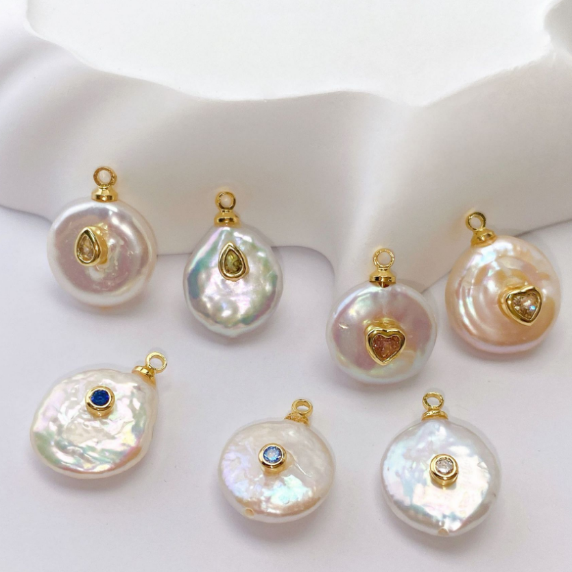 WT-JP530 Wonderful High Quality Natural Pearl With Round Watedrop Heart Shape Zircon Pendants And Necklaces As Popular Jewelry