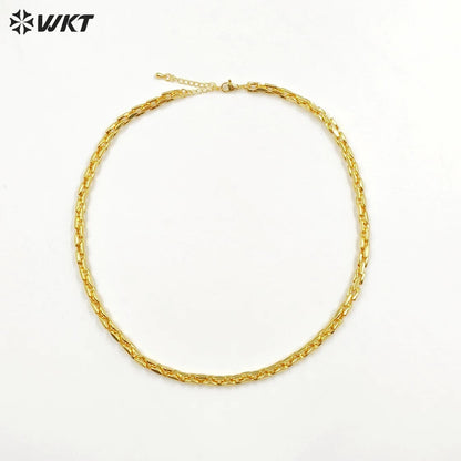 WT-BFN023 Popular 18 Inch and 16 Inch Long Brass with Gold Necklace Chain Jewelry of Accessory Findings Chain