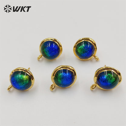 JFE78 Amazing Fashion 18k Real Gold Plated Coloured Glaze Studs Earrings Women Handmade Jewelry Accessory Findings Earrings
