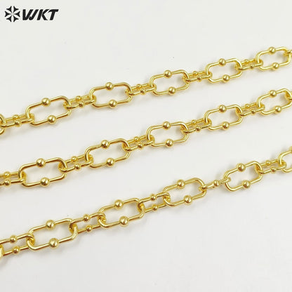 WT-BC235 Copper-plated in 18K Gold Color Korean Handmade Box Buckle DIY Bracelet Necklace Sweater Chain