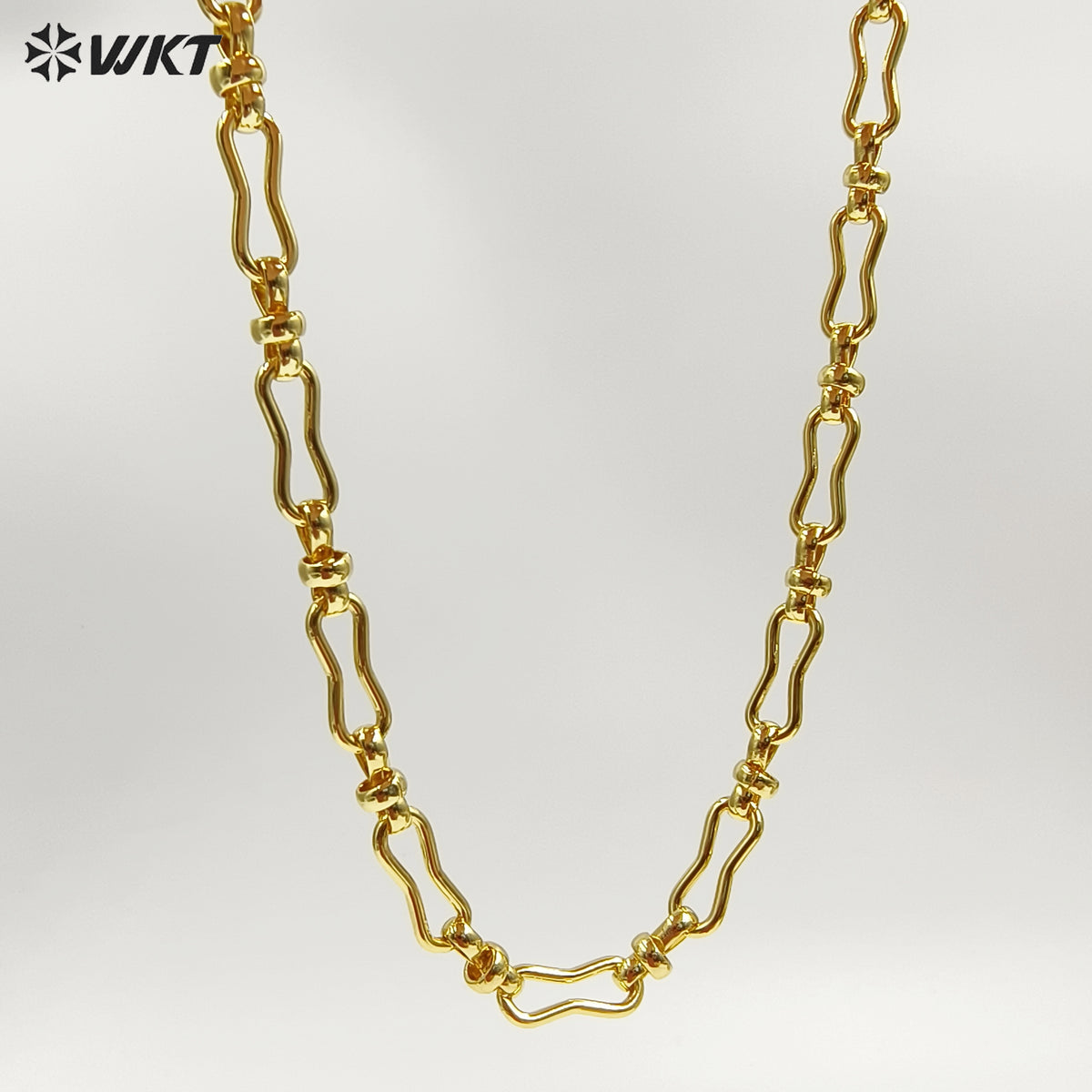 WT-BC256 Newest Sales Unique 18K Real Gold Plated Yellow Brass Chain for Female Chic Jewelry Design Accessories