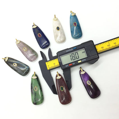 WT-P2149 High Quality Colorful Zircon And Natural Gemstones Long Waterdrop Shape Pendants As Fashionable Jewelry Accessories