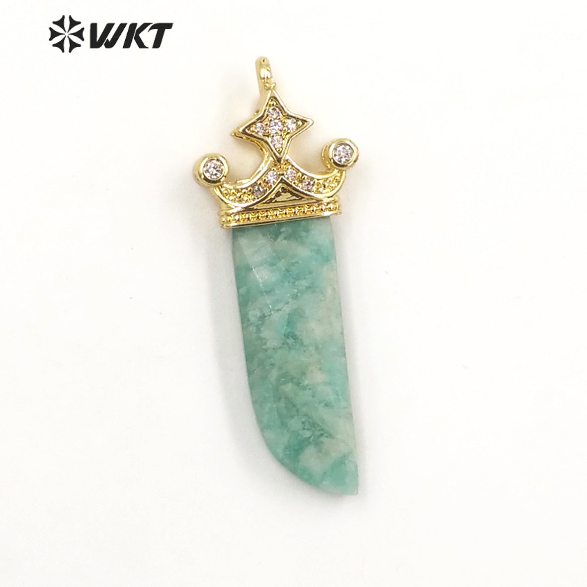 WT-MP263 Newest Vintage Style Charming Cubic Zircon Stone for Bracelet Design Knife Shaped Gemstone Pendant