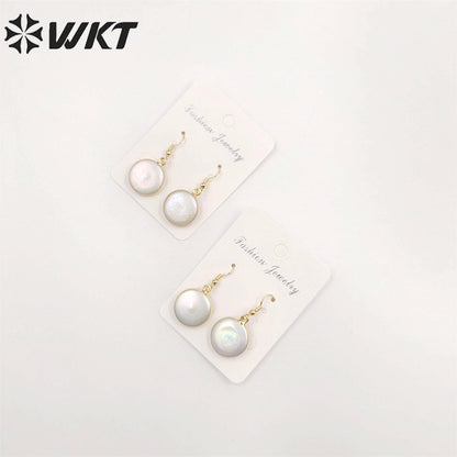 WT-E157 Lovely High Quality Freshwater Pearl Earrings Fashion Gold Dipped Hoop Pearl Earrings As Party Gift for Women