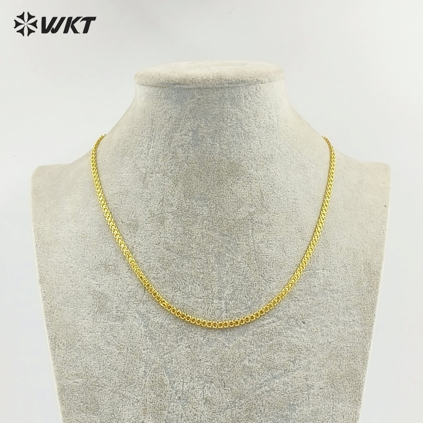 WT-JFN71 Minimalism Style 17Inch Gold Electroplated Yellow Brass Metal Chain Necklace For Unisex Matching Pendant Wearing