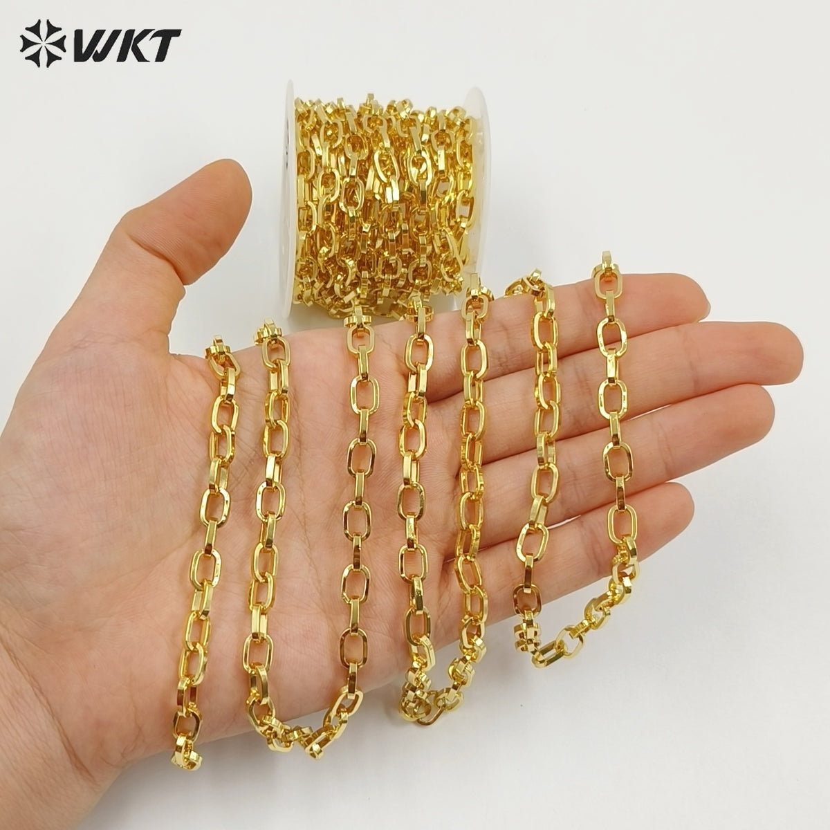 WT-BC177 Popular Fashion Loose Chain Simple Zinc Alloy With Gold Plated Brass Chain For Bracelet & Necklace Jewelry Making