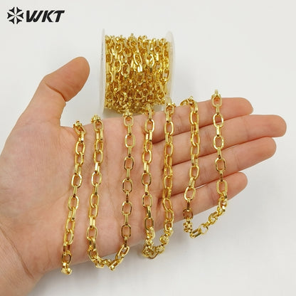 WT-BC177 Popular Fashion Loose Chain Simple Zinc Alloy With Gold Plated Brass Chain For Bracelet & Necklace Jewelry Making