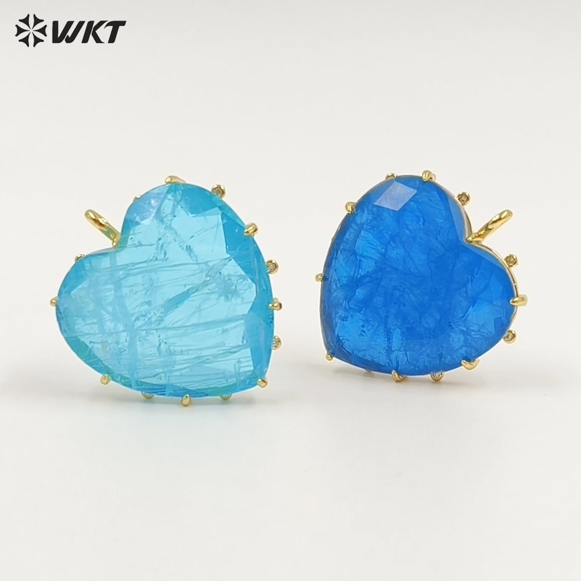 WT-P2101 Newest Popular Charms Gold Electroplated Colorful Stones Heart Shape Pendants As Women Romantic Jewelry Presents