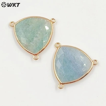 WT-C322 Trendy Design Colorful Stone & Aqua Marine for Jewelry Findings Stone for Bracelet Gemstone Connectors