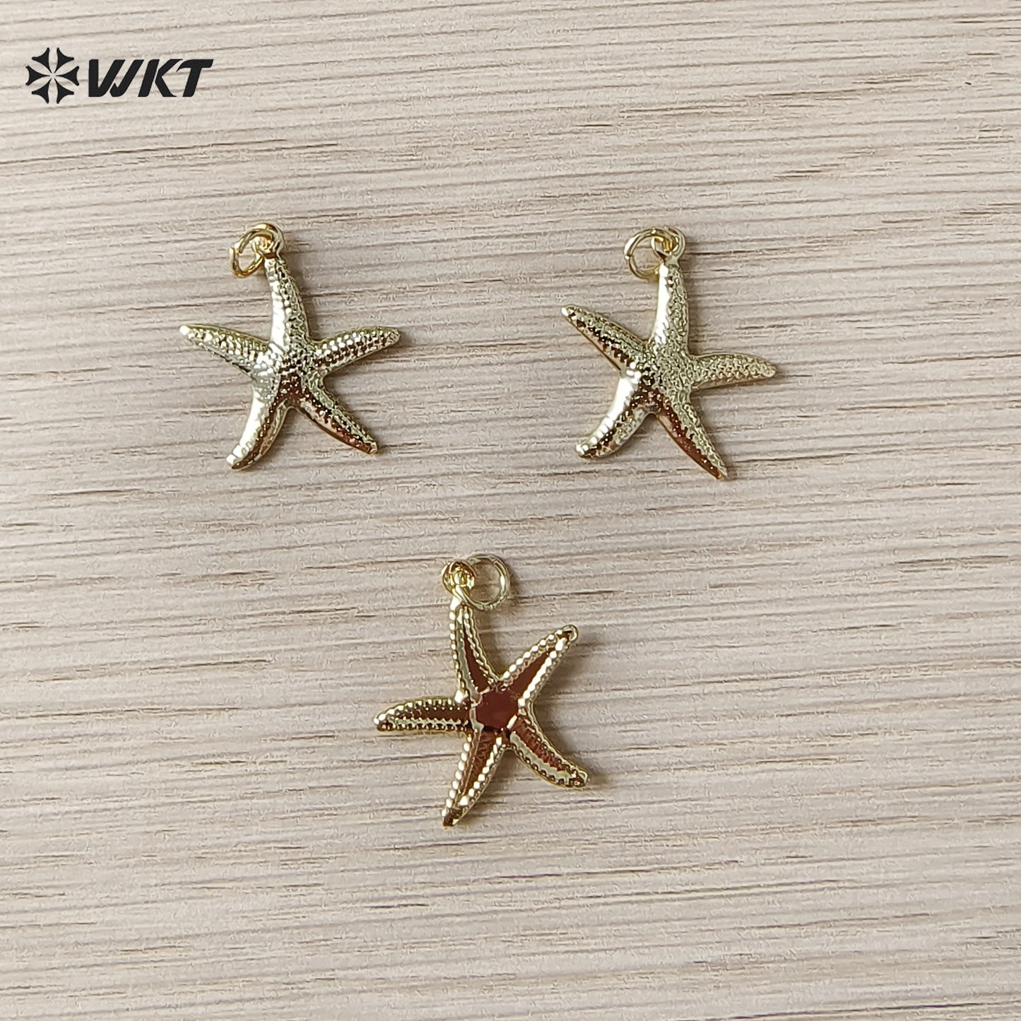 WT-MP323 New Sales Ocean Series 18K Gold Plated Yellow Brass Metal Starfish Shape Charms Pendant For DIY Jewelry Accessories