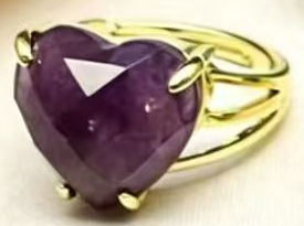WT-R616 Trendy Romantic 18K Gold Plated Colorful Natural Gemstones Faceted Heart Shape Rings As Lady Anniversary Jewelry Present