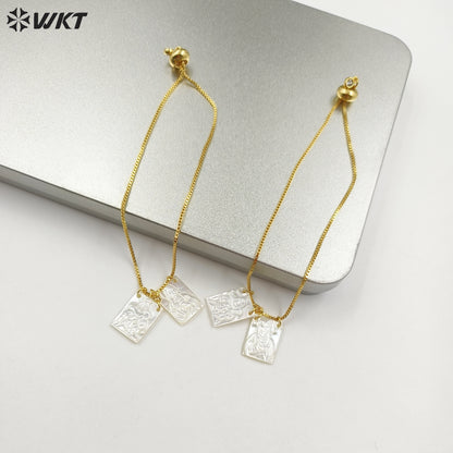WT-MPB117 New Elegant Religious 18K Gold Plated Prayer Square Bracelet for Girls Finished Jewelry As Daily Decoration and Gift