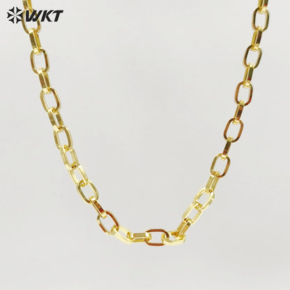 WT-BC177 Popular Fashion Loose Chain Simple Zinc Alloy With Gold Plated Brass Chain For Bracelet & Necklace Jewelry Making