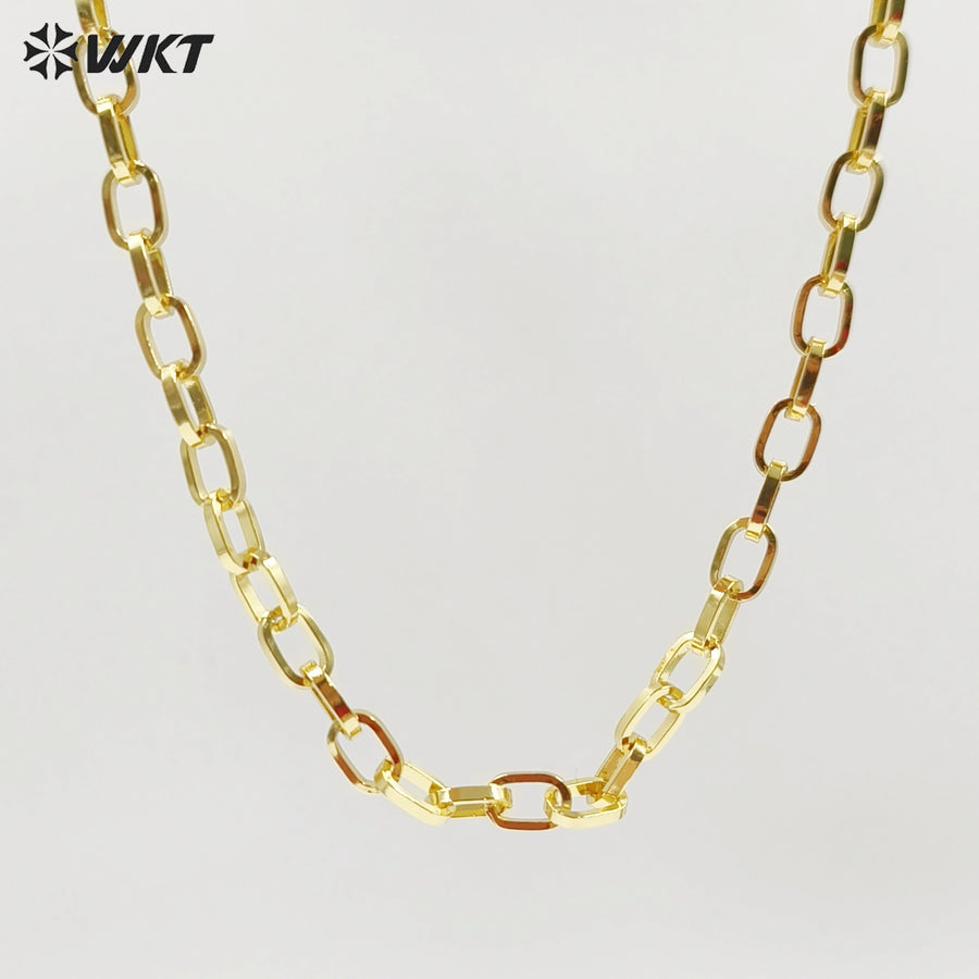 WT-BC177 Popular Fashion Loose Chain Simple Zinc Alloy With Gold Plated Brass Chain For Bracelet & Necklace Jewelry Making