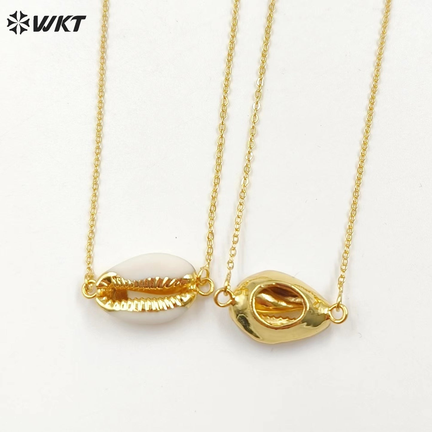 WT-N712 Fashion Jewelry Wholesale Lovely Tiny Cowrie Shell Necklace and 24k Gold Plated Fashion Tiny Cowry Shell Necklace