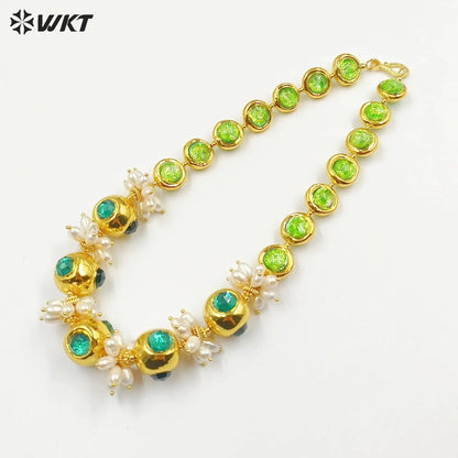 WT-JN251 Wholesale Vintage Style Trendy Natural Freshwater Pearl Gemstone Exquisite High Quality Pendant Necklace