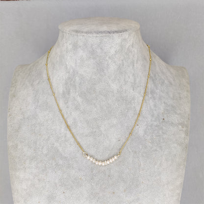 BFN018 Fashion 16 Inch Long White Crystal Tourmaline Pearl Amethysts Healing Crystal Rose Quartz Beads Necklace Chain Necklace