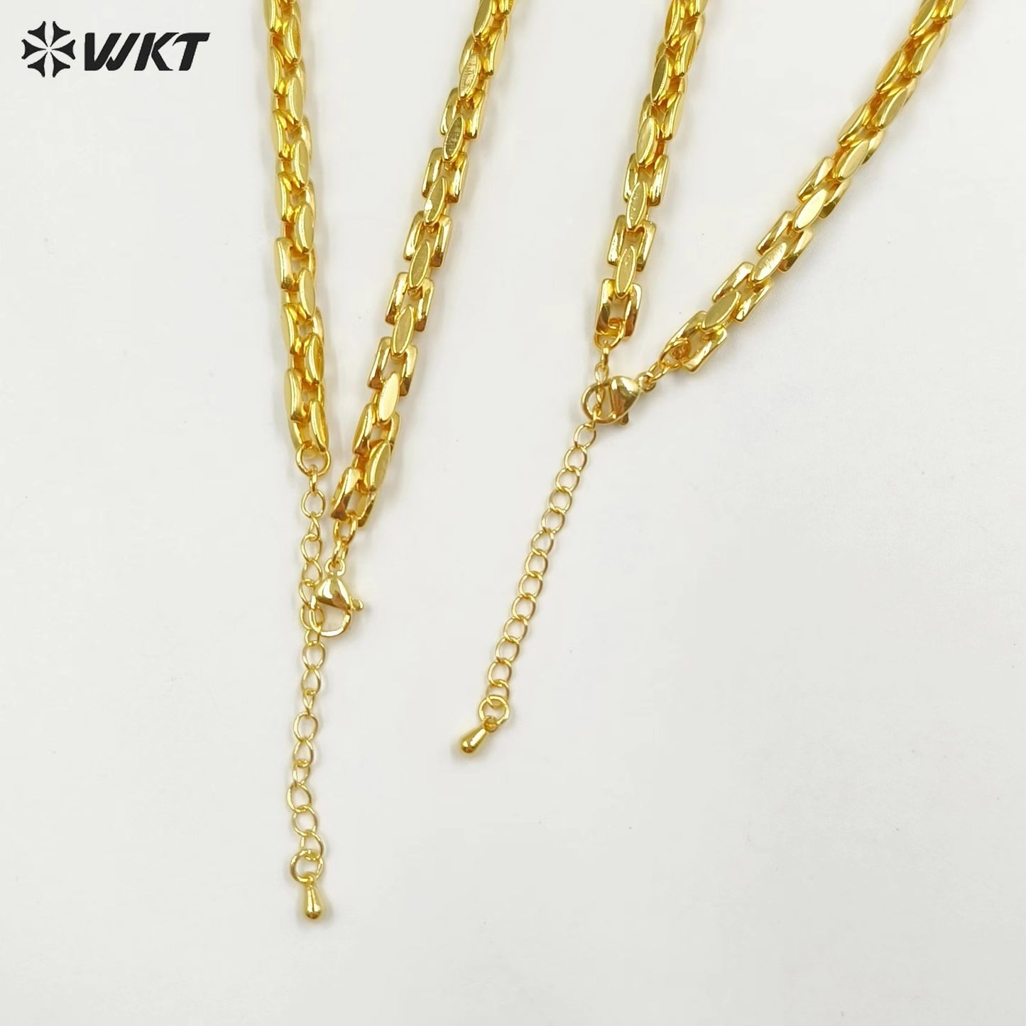 WT-BFN023 Popular 18 Inch and 16 Inch Long Brass with Gold Necklace Chain Jewelry of Accessory Findings Chain