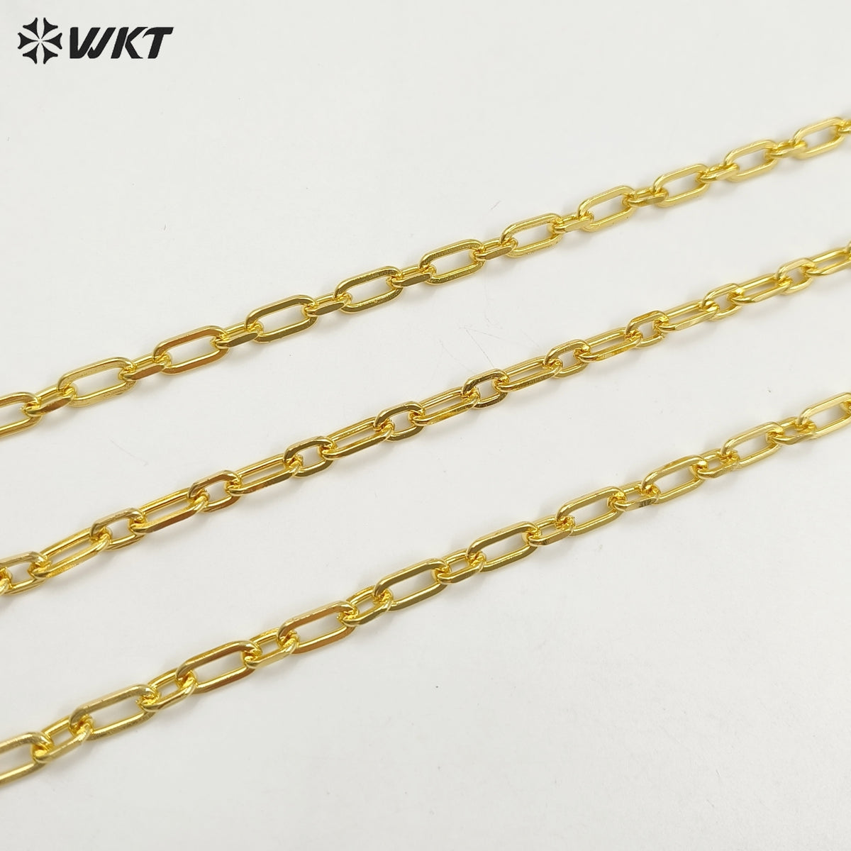 WT-BC233 18K Gold Plated Paper Clip Chain Fashion Big Square Cross Chain Jewelry Findings for DIY Making