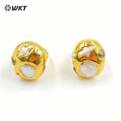 WT-MPR073 Wholesale Fashion 18K Real Gold Plated Resist Tarnishable Natural Freshwater Pearl Ring for Friend Gift