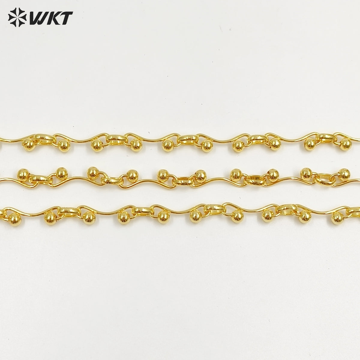 WT-BC261 Wonderful Jewelry DIY Accessories Chain Unique Design With Metal Beads Yellow Brass Gold Electroplated Wholesale