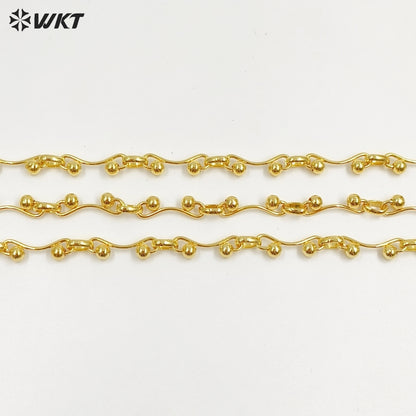 WT-BC261 Wonderful Jewelry DIY Accessories Chain Unique Design With Metal Beads Yellow Brass Gold Electroplated Wholesale