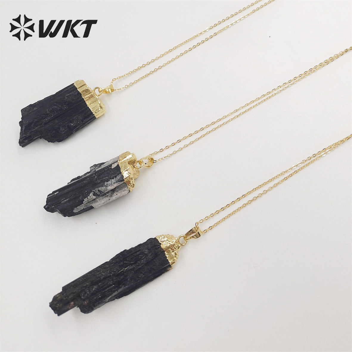 WT-N1405 WKT 2022 HOT STYLE Black Tourmaline Pendant Women PARTY Gift Necklace Trend Jewelry Beautiful Stone Pendant Necklace
