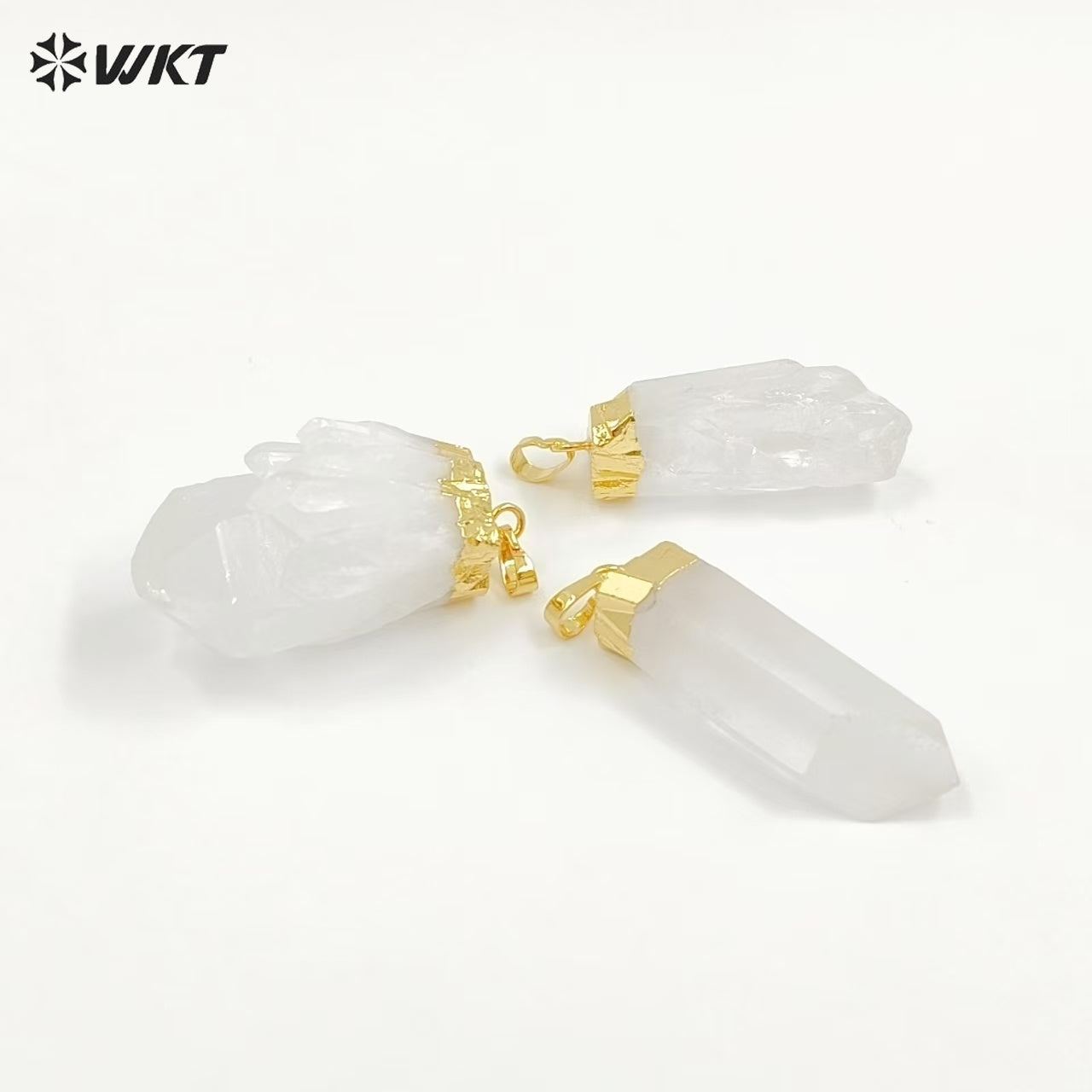 WT-P968 Exclusive Crystal Point Pendant Wholesale,Natural Crystal Point Pendant Crystal Stone with Gold Electroplated