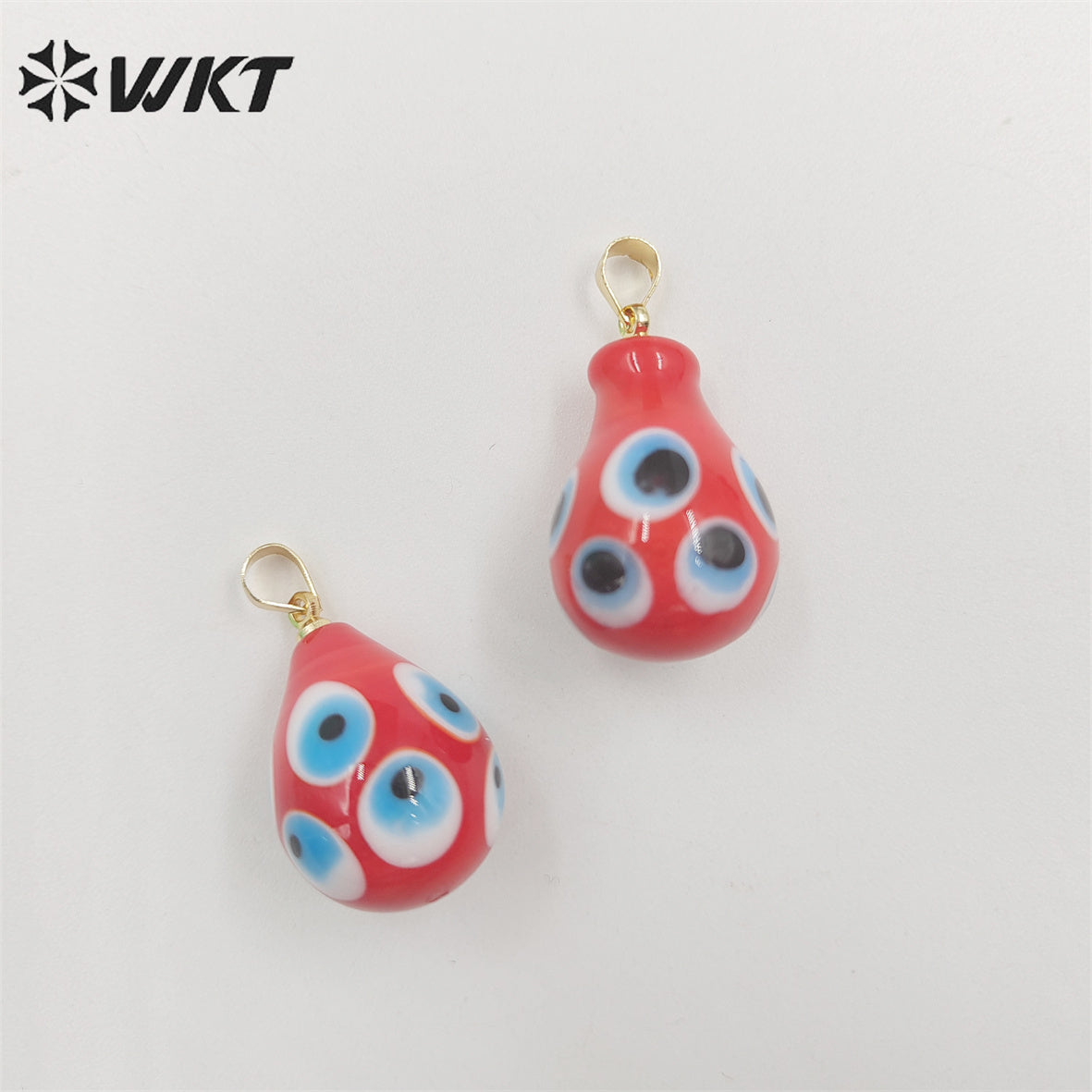 WT-P1887 Wholesale Fashion Evil Eye Drop Pendant Gold Jewelry Accessory Teardrop Ceramic Turkey Eye Pendant for Earringm Making