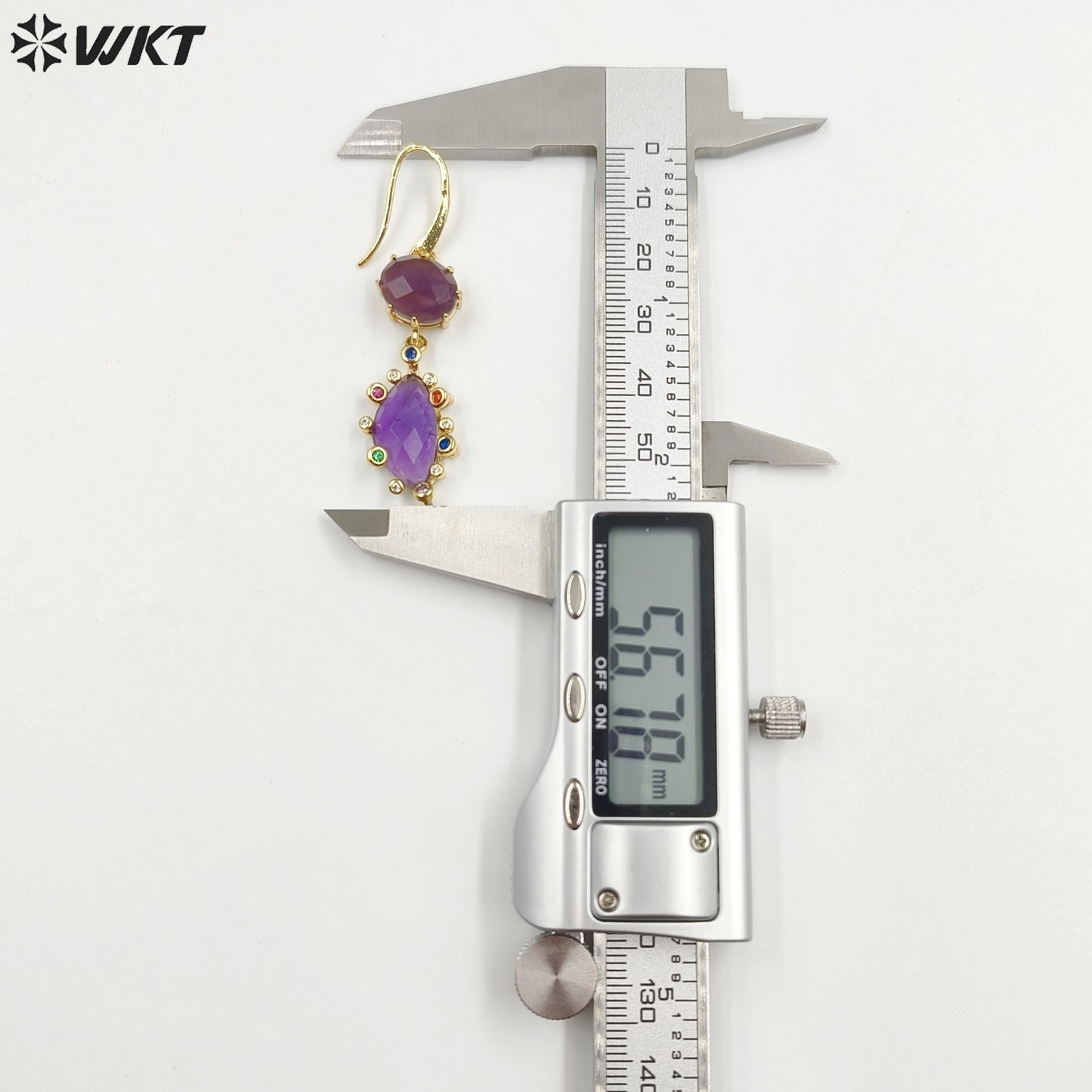 WT-E735 Amazing Colorful Gemstone Wire Wrapped Long Charming in Drop Earrings Women Pendant Earrings