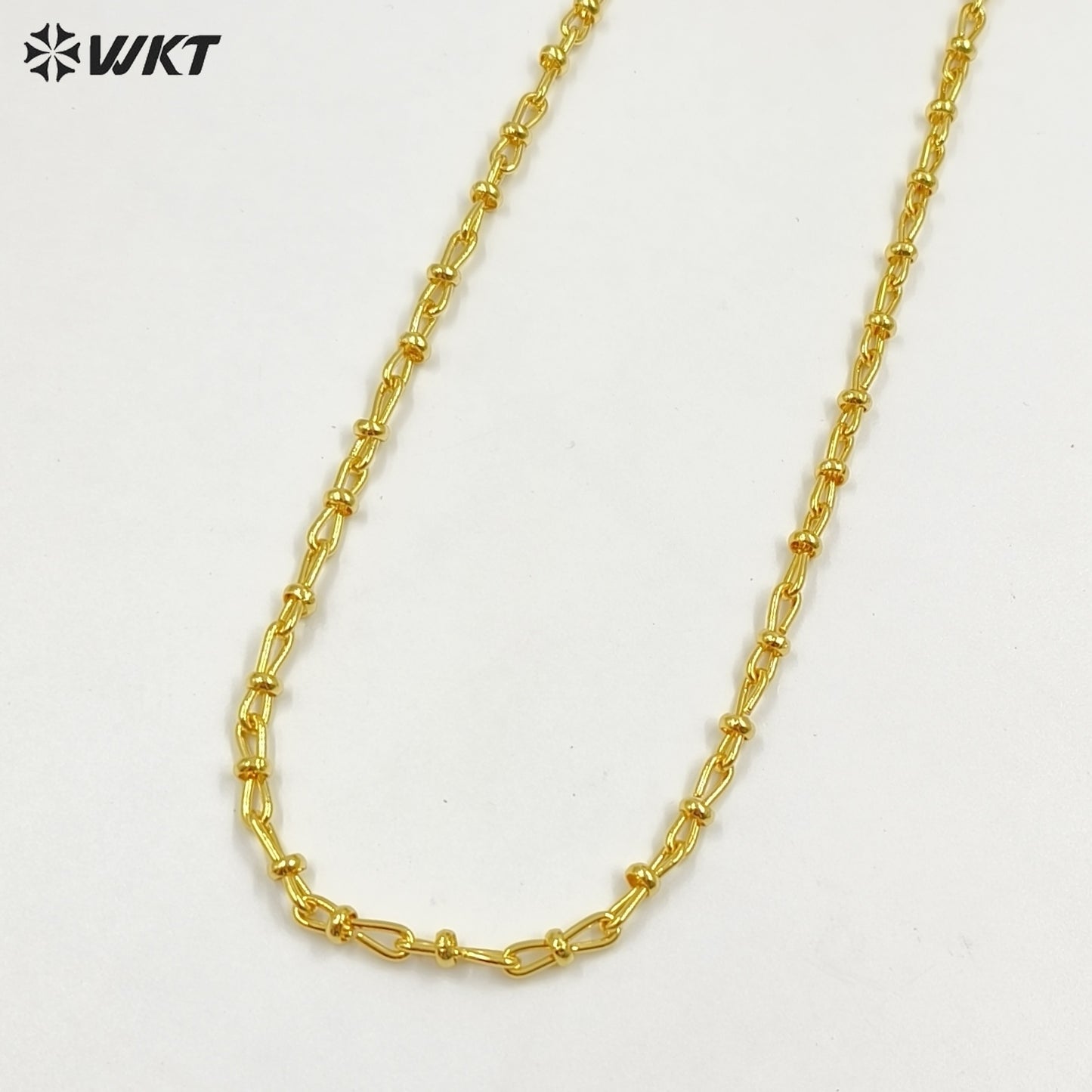 WT-BC255 Beautiful Finding Design Yellow Brass Chain With Gold Plated Lovely Bow Knot Shape for Bracelet Necklace Jewelry DIY