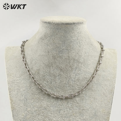 WT-N1228 Supper Hot Wholesale U Chain Top Quality Jewelry Brass With Full Gold Eletroplated U Chain Women Necklace Chain