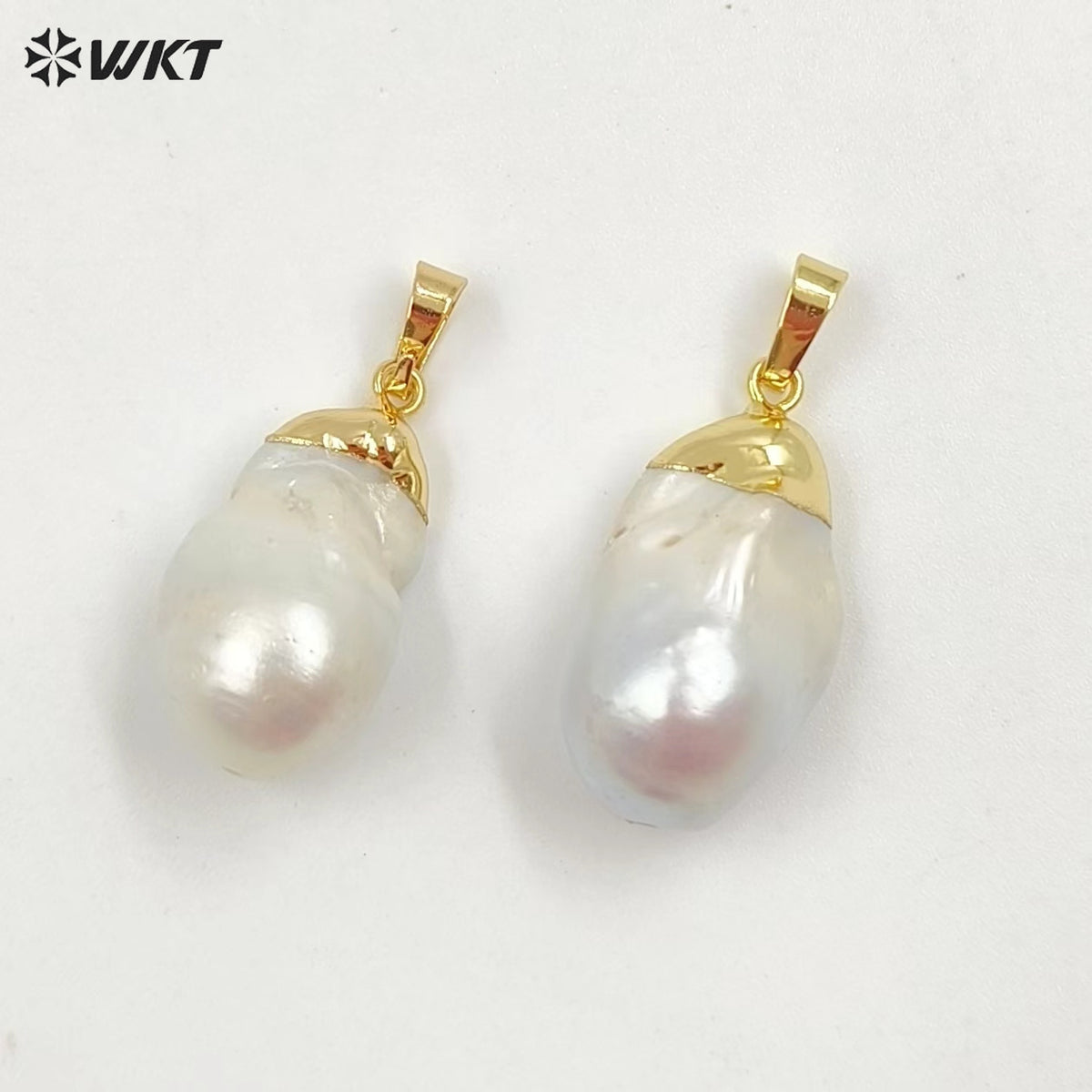 WT-P1085 Amazing Gorgeous Natural Freshwater Baroque Pearl Pendants With 18k Real Gold Plated on Top Fashion Jewelry Charms