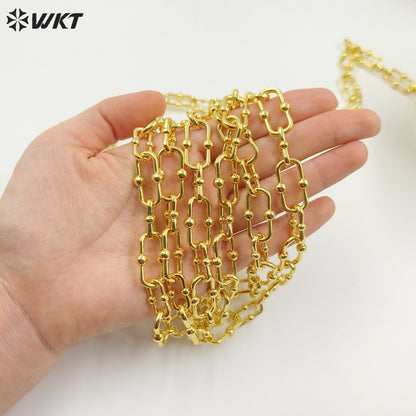 WT-BC235 Copper-plated in 18K Gold Color Korean Handmade Box Buckle DIY Bracelet Necklace Sweater Chain