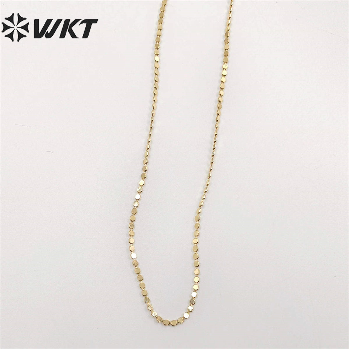 WT-BFN058 Unique Korea Handmade Brass Chain with 18k Real Gold Plated Resist Tarnishale Beads Metal Chain Necklace Jewelry Chain