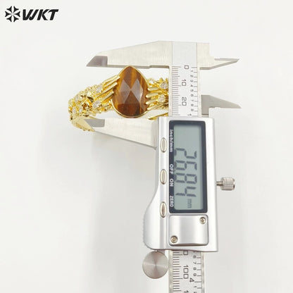 WT-B641 WKT Lovely Fashion Drop Design Trendy Gift for Women Gemstone C Shaped Natural Colorful Gemstone Bracelets