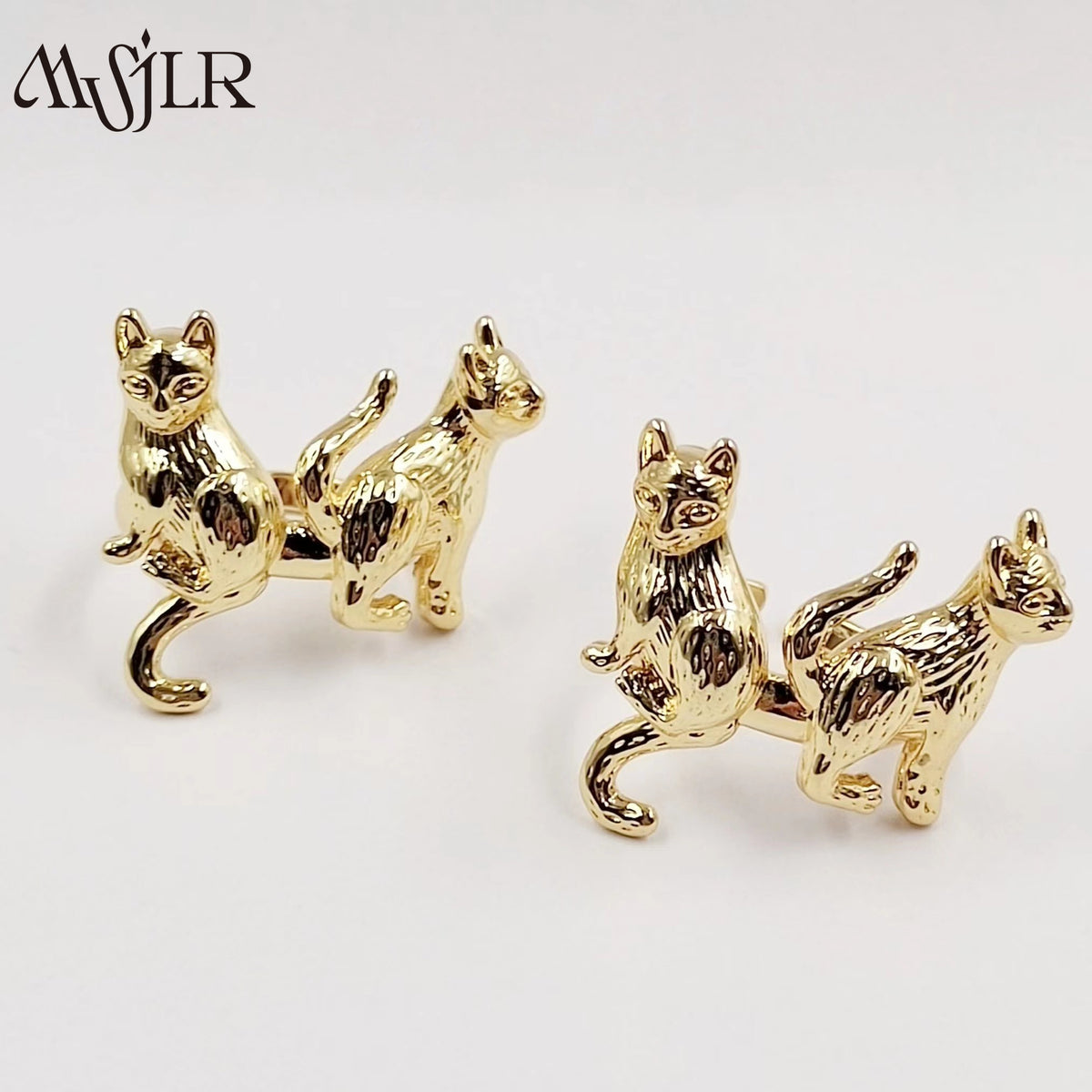WKT-MVR052 Popular Punk Style European and American Animal Cat Shaped 18k Gold Plated Handpiece Open Ring