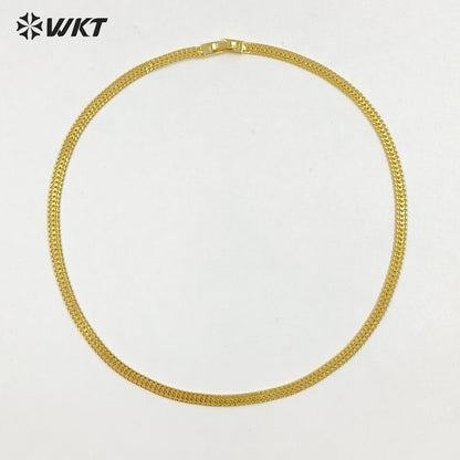 WT-JFN64 Factory Wholesale 18K Gold Electroplated On Yellow Brass Chain Necklace For Female Fashion Jewelry Pendant Matching