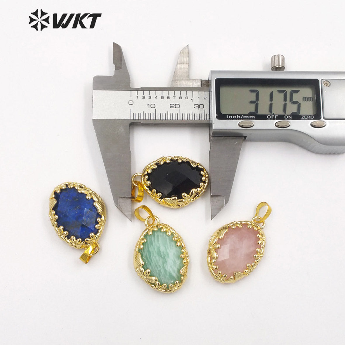 WT-P1925 Fashion Design Trendy New Precious Colorful Gemstone Oval Shaped Amazonite Amethyst Gemstone Pendants