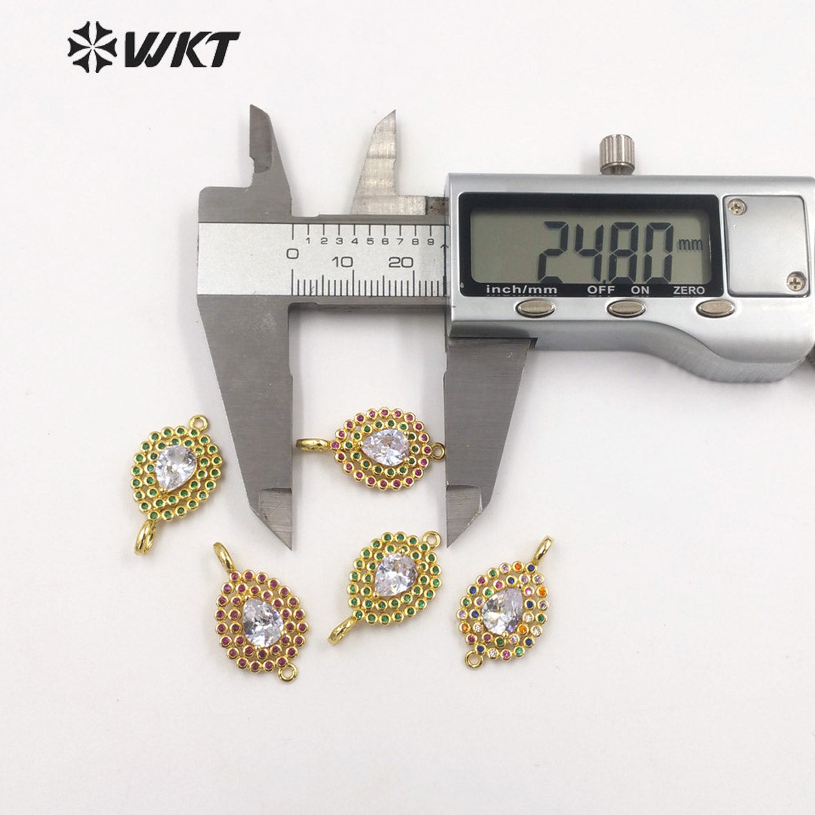 WT-C320 WKT Trendy Fashion Style Jewelry Accessories Stone for Bracelet Micro Paved Gemstone Connectors