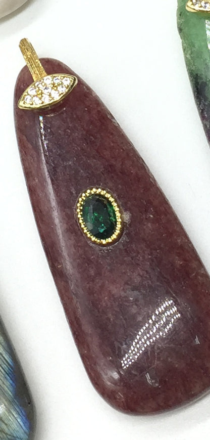 WT-P2149 High Quality Colorful Zircon And Natural Gemstones Long Waterdrop Shape Pendants As Fashionable Jewelry Accessories