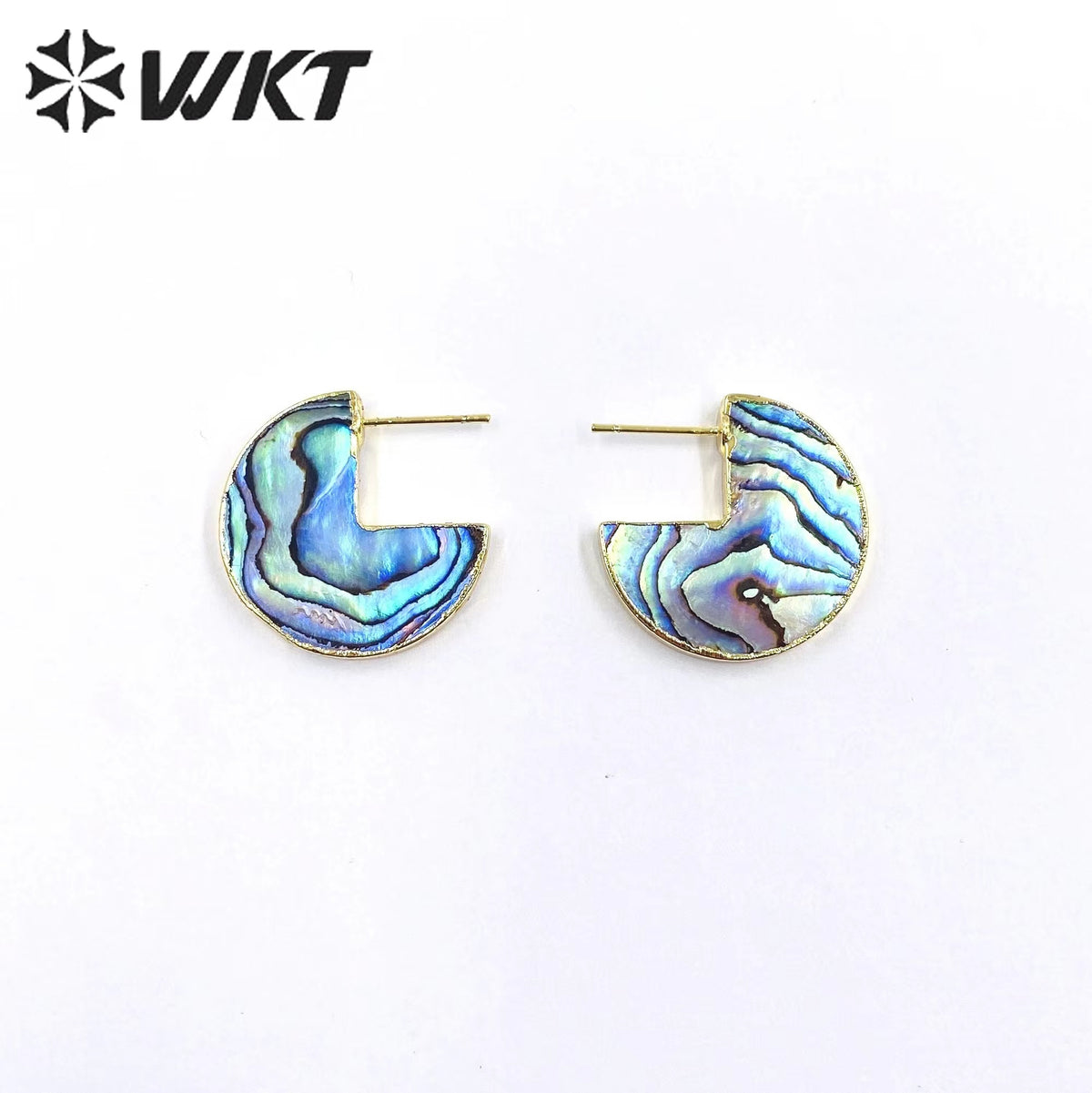 WT-MPE077 Wholesale Gold Plated Natural MOP Shell Earring Women Crescent Horn Earring for Wedling or Office Style Earrings