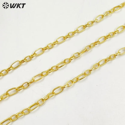 WT-BC232 Popular Simple 18K Real Gold Plated Hand Made Brass Metal Chain for Jewelry Necklace Accesory