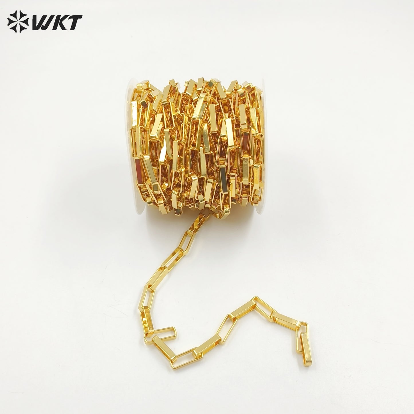 WT-BC221 Big Wide Hand Made Brass With 18k Real Gold Plated Resist Tarnishable Link Chain for Women Jewelry Design