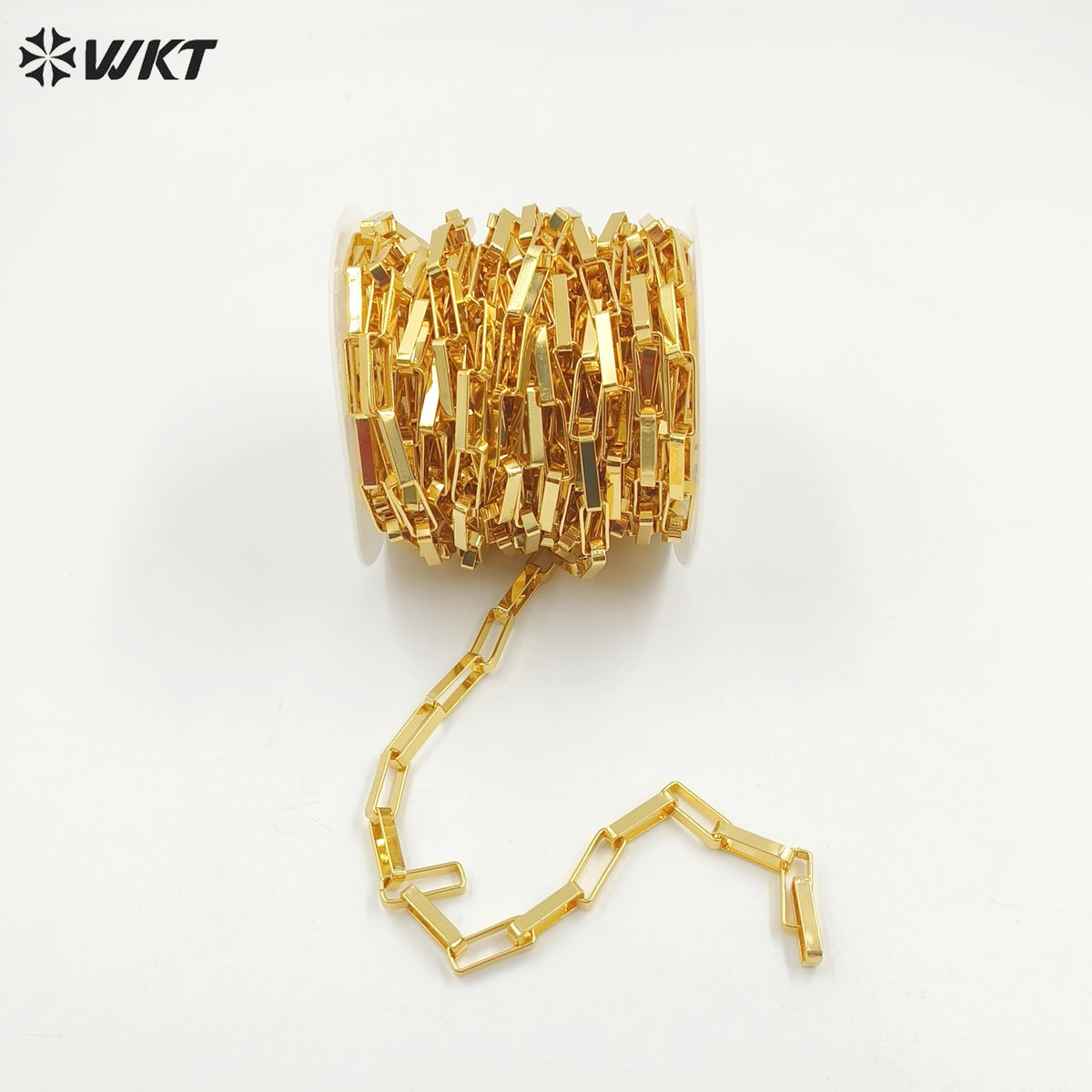 WT-BC221 Big Wide Hand Made Brass With 18k Real Gold Plated Resist Tarnishable Link Chain for Women Jewelry Design