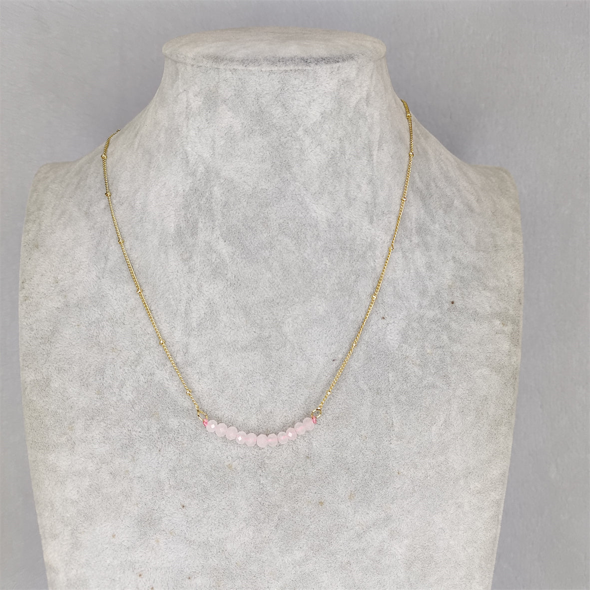 BFN018 Fashion 16 Inch Long White Crystal Tourmaline Pearl Amethysts Healing Crystal Rose Quartz Beads Necklace Chain Necklace