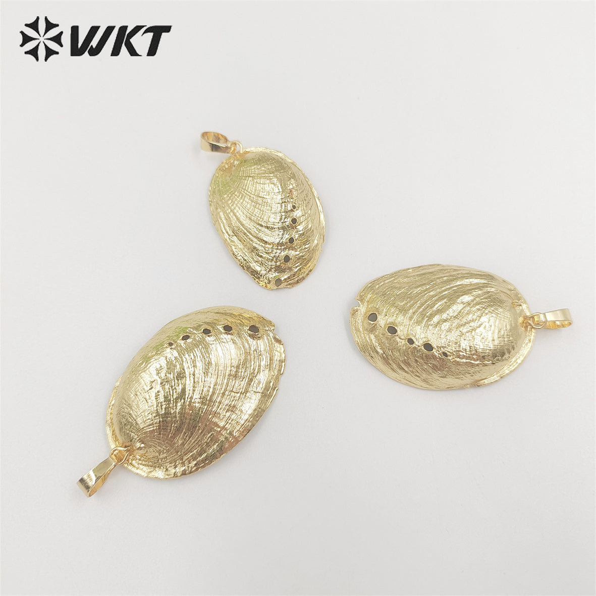 WT-JP316 Newest 18K Full Gold Dipped Natural Abalone Shell Pendant Silver Plated Resist Tarnishable Shell Jewelry Pendant