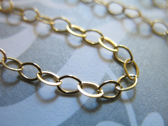 WT-BC030 24k Gold Plated Brass Cable Chain, Jewelry Chains, 3x2.4 mm